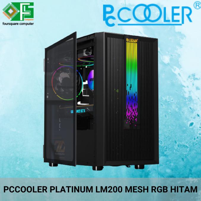 Jual {{{{}}] PC Casing Gaming PCCOOLER Platinum LM200 MESH RGB Hitam ...