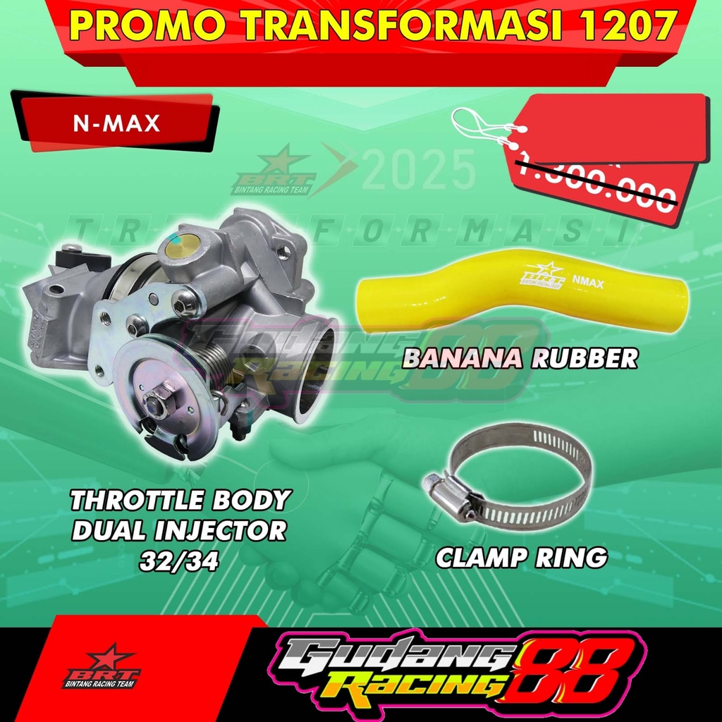 Jual ( COD ) THROTTLE BODY INTAKE MANIFOLD BRT TB NMAX 32 MM 34 MM ...