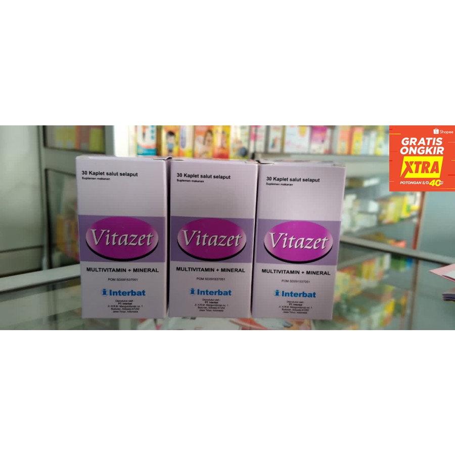Jual Vitazet Multivitamin Mineral Isi 30 Kaplet | Shopee Indonesia