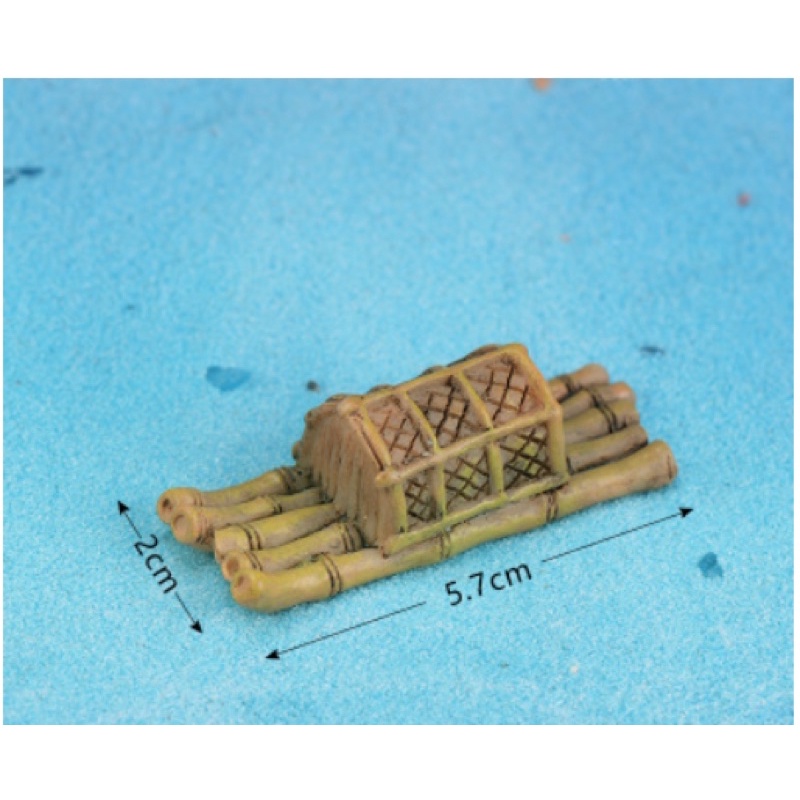 Jual miniatur ikan mas, perahu bambu, kincir air, rakit bambu, jembatan ...