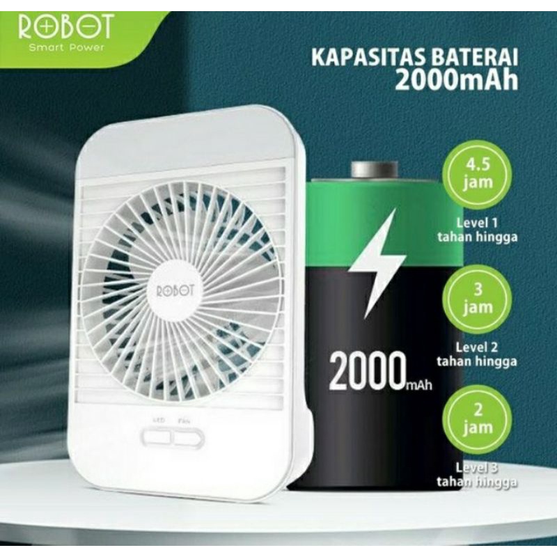 Jual Kipas Portable Mini Fan Robot RT-BF14/RT-BF16 2000mAh-4000mAh ...
