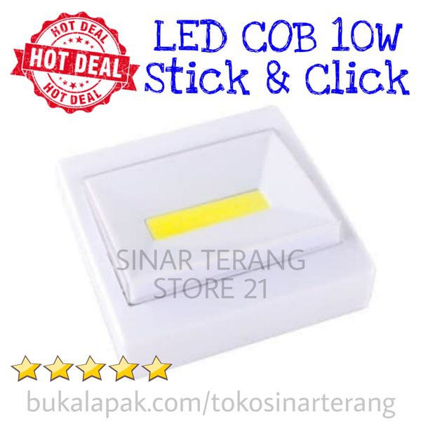 Jual Lampu Emergency Stick N Click Led Cob Watt Tempel Dinding Ho I Lampu Pencet Portable