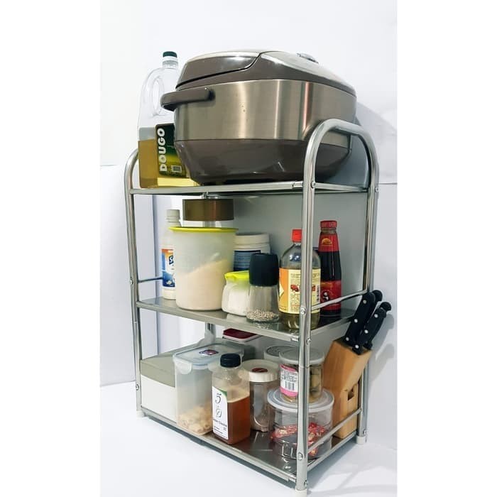 Jual Rak bumbu Dapur Rak Toples Snack Rice cooker 3 susun | Shopee ...