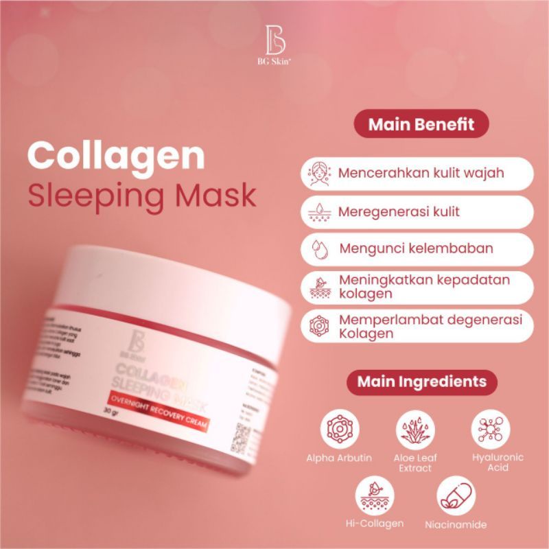 Jual BGSKIN COLLAGEN SLEEPING MASK OVERNIGHT RECOVERY CREAM Shopee Indonesia