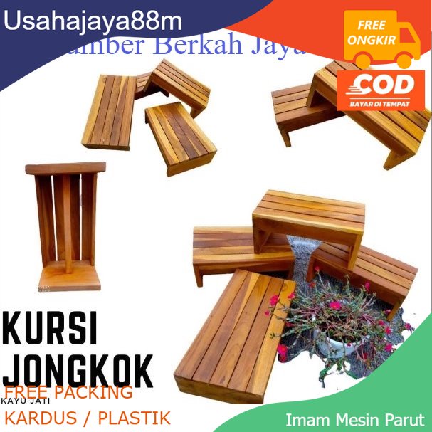 Jual Dingklik Kayu Motif Garis Kursi Kayu Bangku Pendek Kursi Jongkok Tempat Duduk Kayu