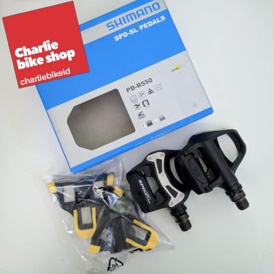 SHIMANO Pd-R550 SPD-SL Pedale – Schwarz, Inkl. Cleats, Für Rennräder, Ca. 330 G