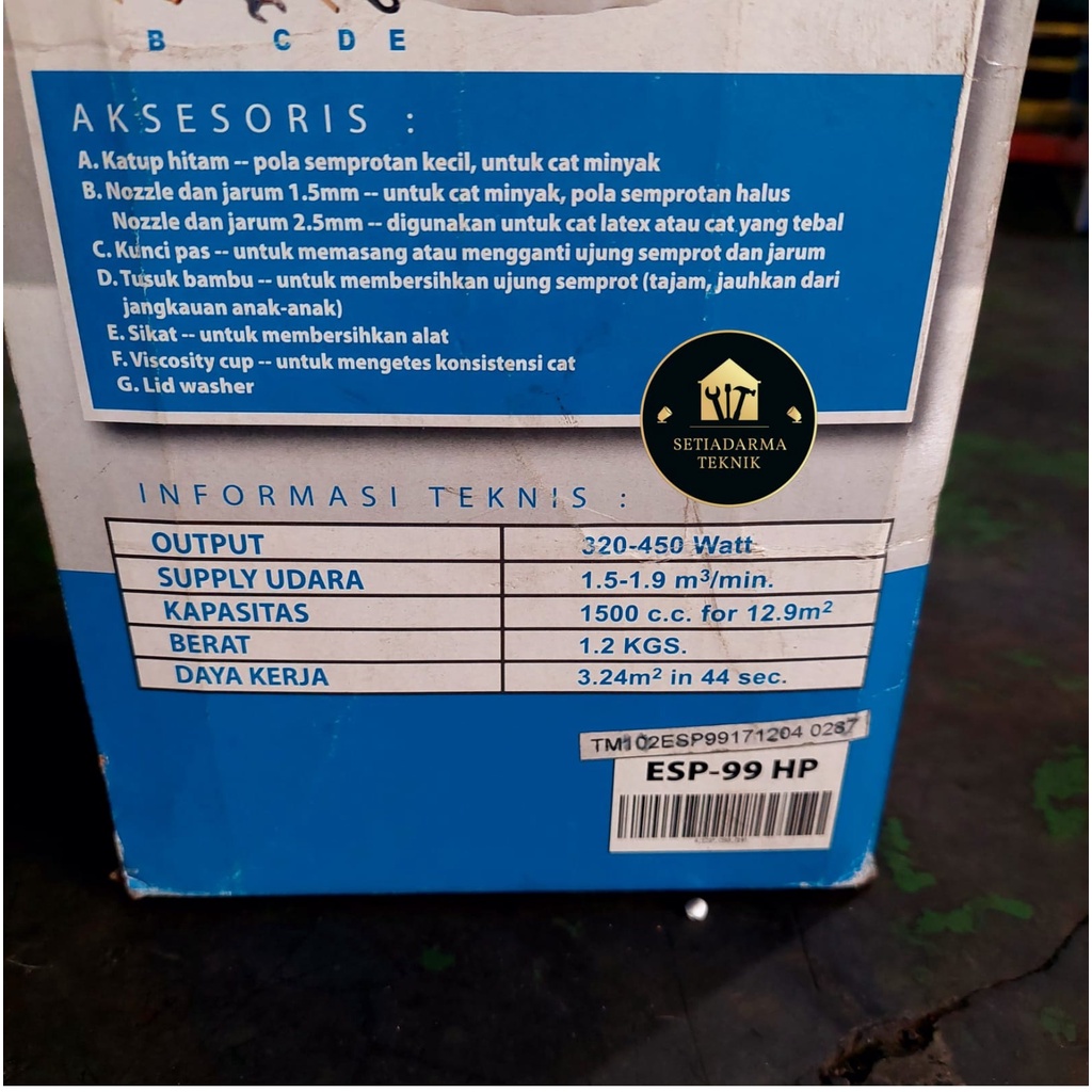 Jual SPRAY GUN LISTRIK ESP-99HP ESP 99 HP MULTIPRO//SPRAY PAINT ...