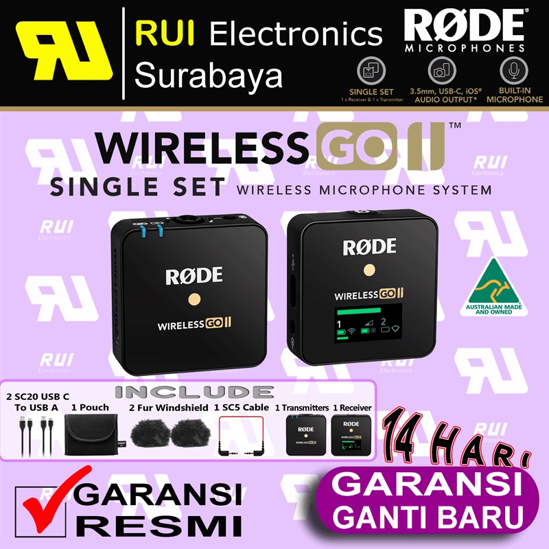 Jual RODE Wireless GO II Single Set Wireless Microphone System | Shopee ...