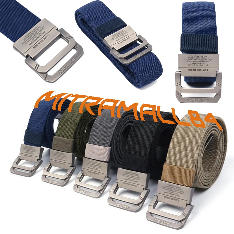 Rhodey Craftman Tali Ikat Pinggang Pria Canvas Buckle Belt Biru