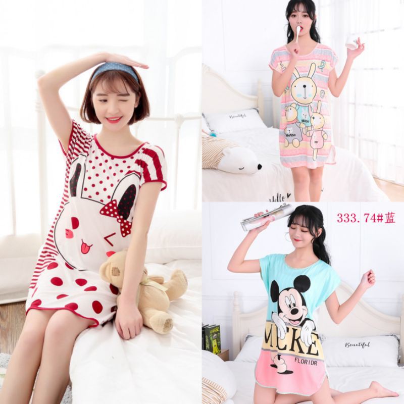 Jual [ TOKO1234.] Baju Tidur Daster Spandek Korea Karakter Wanita