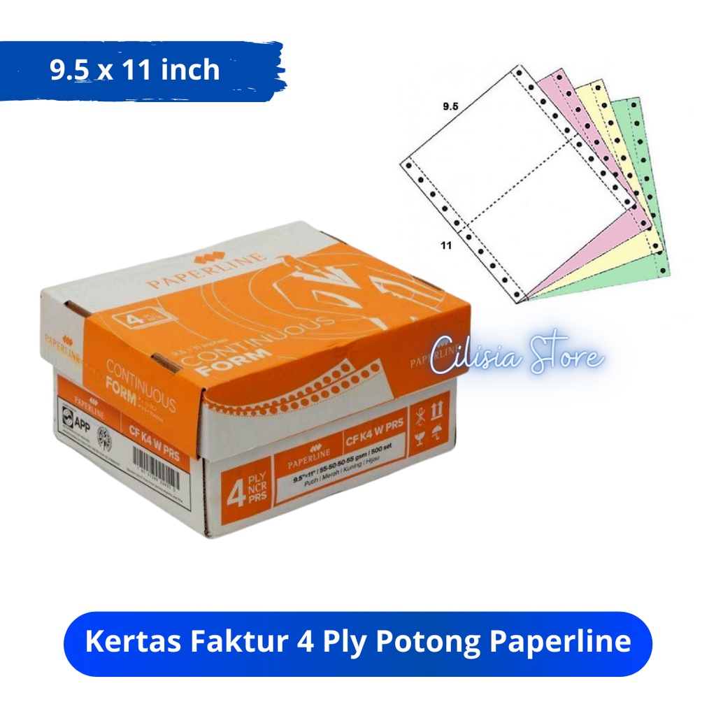 Jual Kertas Faktur Ply Potong Continous Form Paperline X Inch