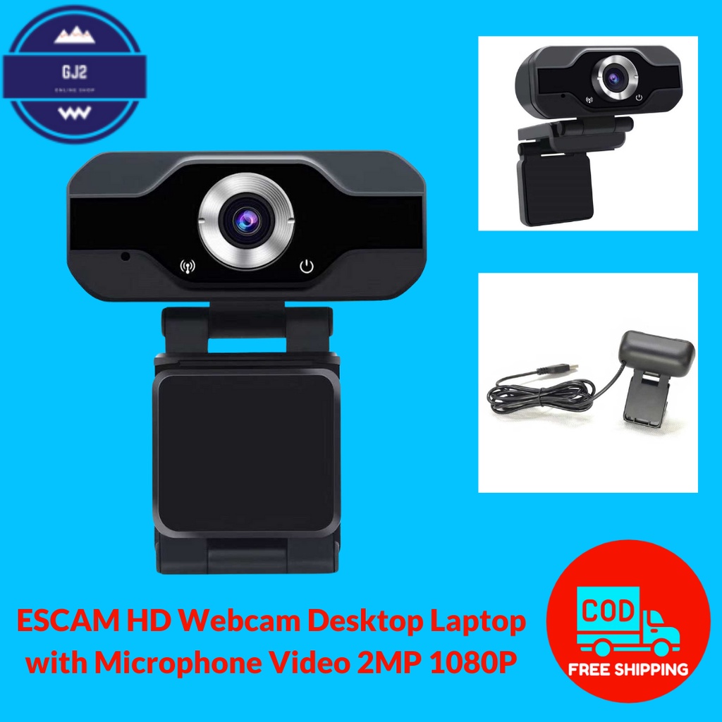 Jual ESCAM HD Webcam Desktop Laptop with Microphone Video 2MP