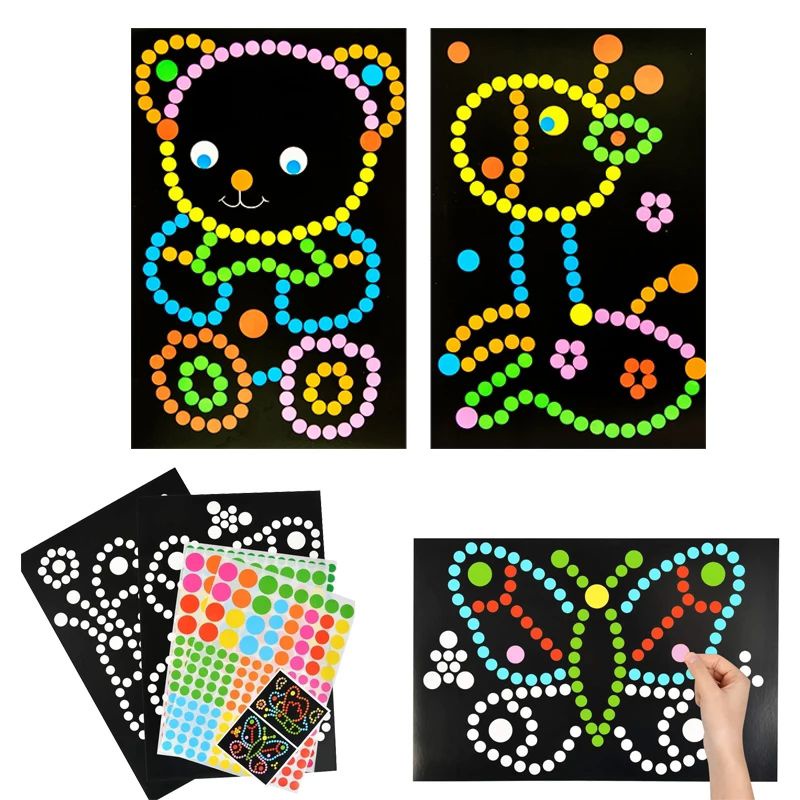 Jual Mainan Kolase Menempel Dot Sticker Set with Paper | Shopee Indonesia