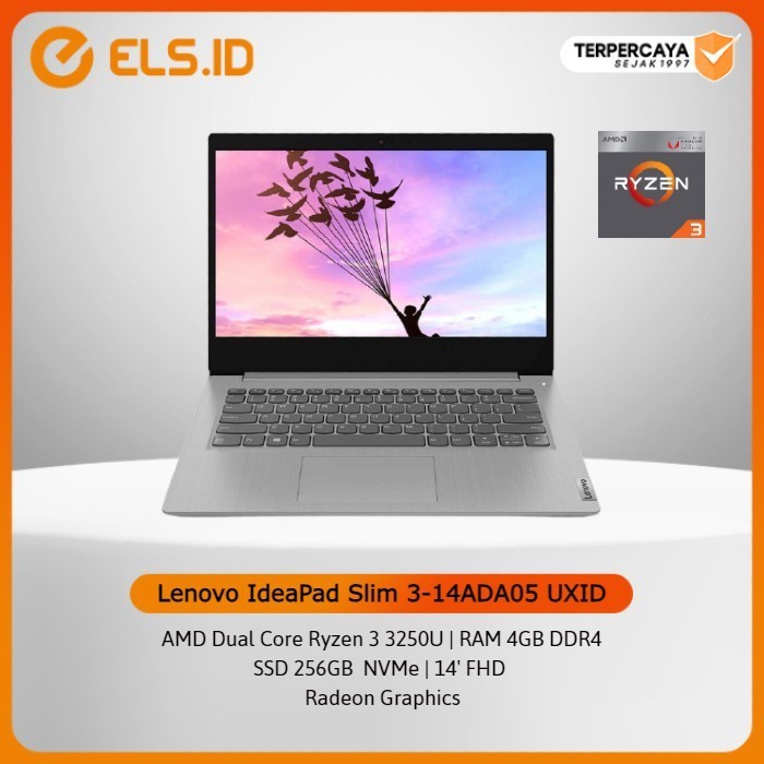 Jual Lenovo IdeaPad Slim 3-14ADA05 UXID Ryzen 3-3250U 4GB SSD 256GB 14 ...