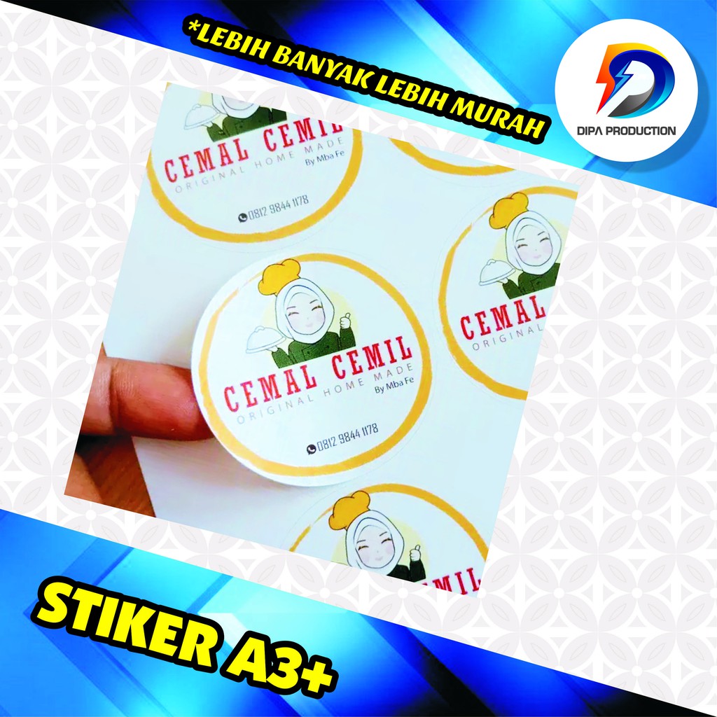 Jual Stiker Label Produk Custom Nama Free Design Bisa Bayar Di Tempat Shopee Indonesia 4748