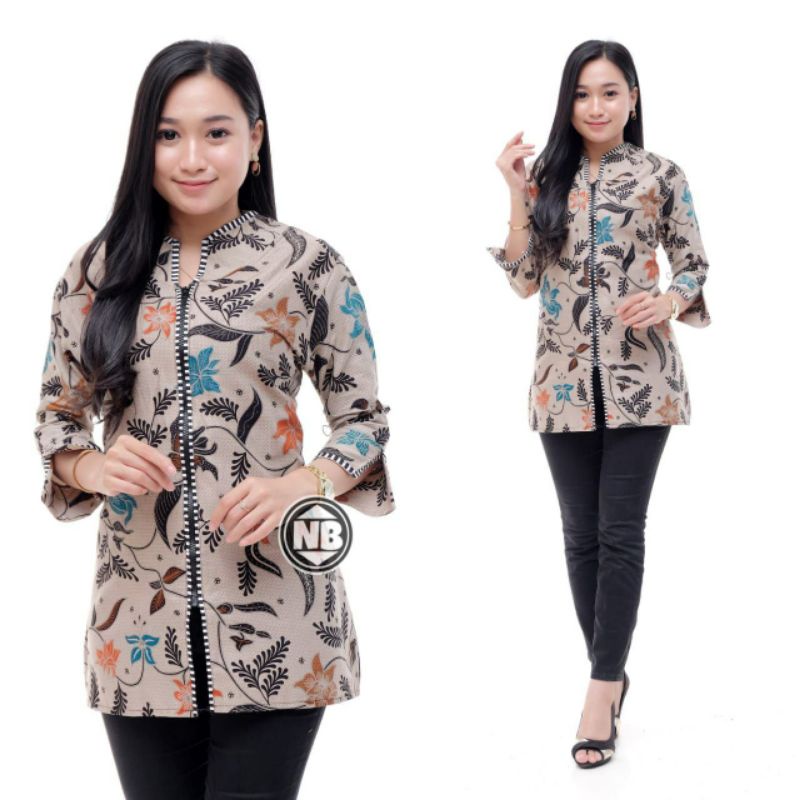 Jual Blus Batik Atasan Batik Wanita Motif Mete Luxida Encim Cibulan Putri Malu Manggar Pulau 