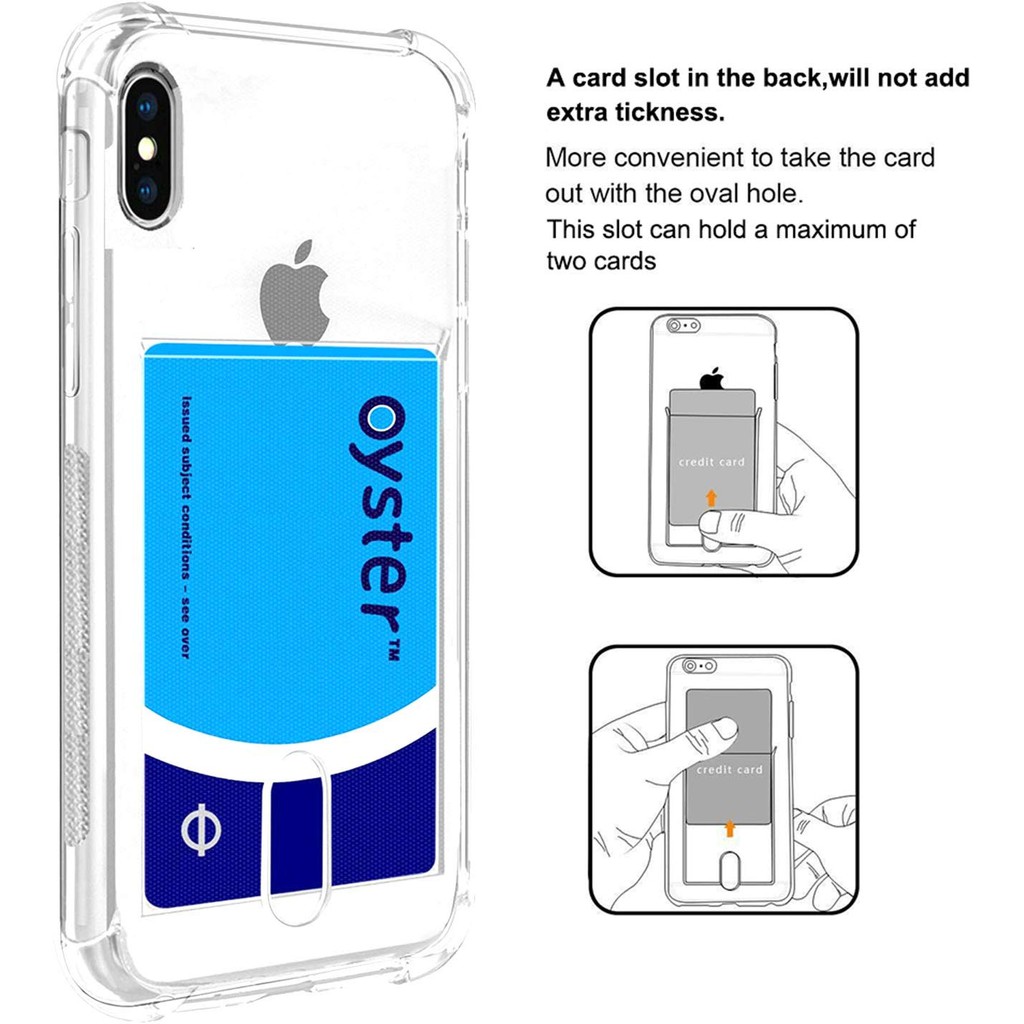 Anhong Clear Phone Case Card Holder Jual CARD HOLDER KARTU Soft