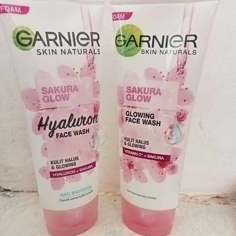 Jual GARNIER skin naturals sakura glow Hyaluron face wash Glowing