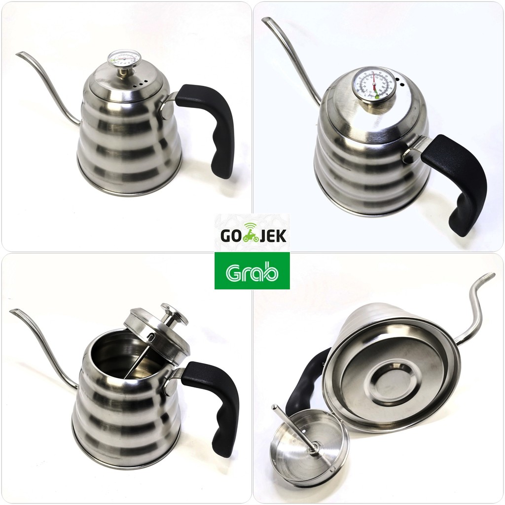 Jual Teko Leher Angsa Gooseneck Kettle Pour Over With Thermometer 1200ml Shopee Indonesia 0422