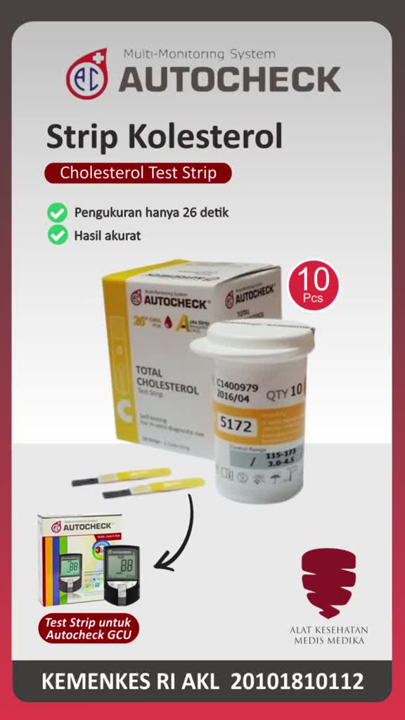 Jual Autocheck Cholesterol Cek Test Strip Kolesterol Refill Isi 10 ...