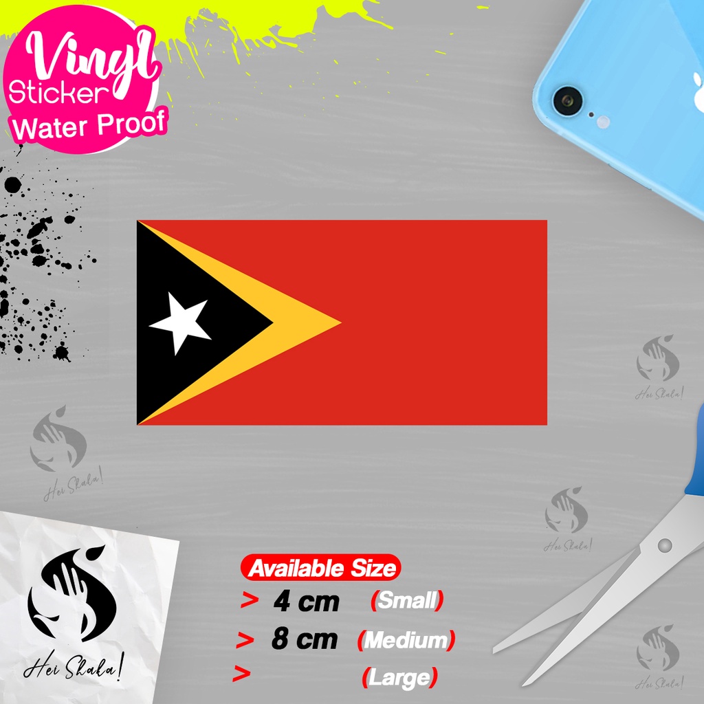 Jual Stiker Timor Leste Sticker Vinyl Satuaan Motif Bendera Negara ...