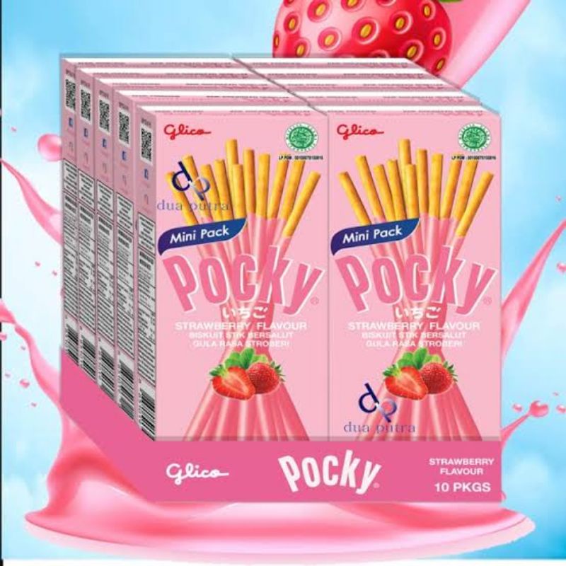 Jual pocky strawberry box 21 gr pocky mini isi 10 pack atau 5 pack ...