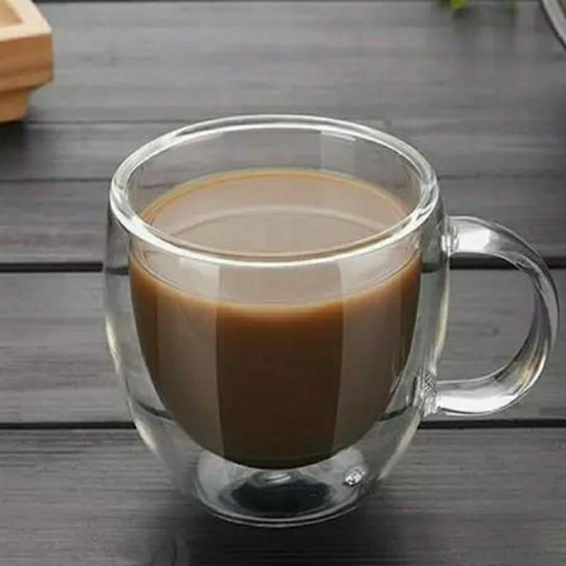 Jual Gelas Kopi Mug Unik Double Wall Cangkir Teh T Cup Kado 250ml Shopee Indonesia 0975