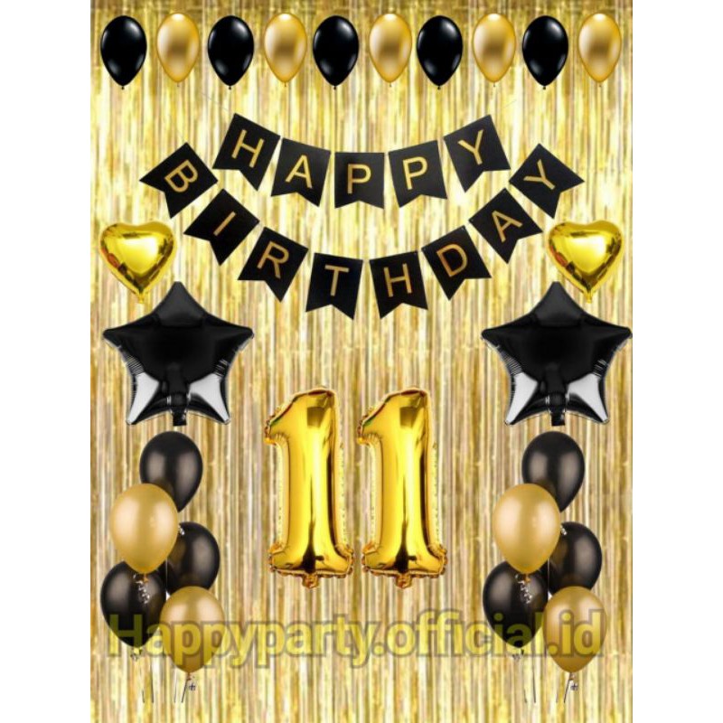 Jual Paket Hemat Dekorasi Happy Birthday / Ulang Tahun Gold | Shopee