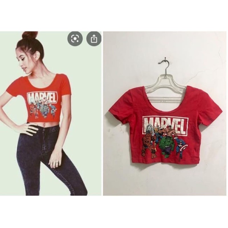 Jual marvel x forever 21 crop top Shopee Indonesia