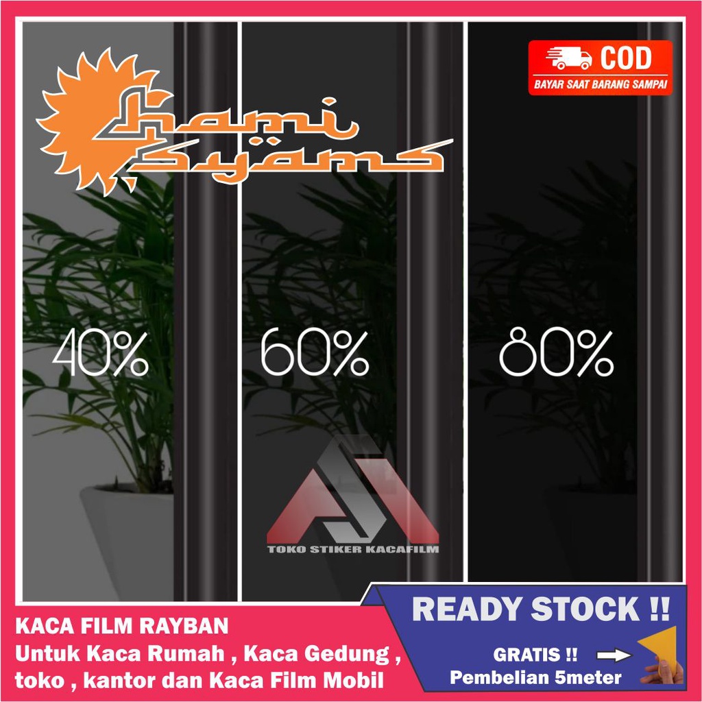 Jual Stiker Sticker Kaca Film Jendela Rumah Rayban Hitam Riben Peredam