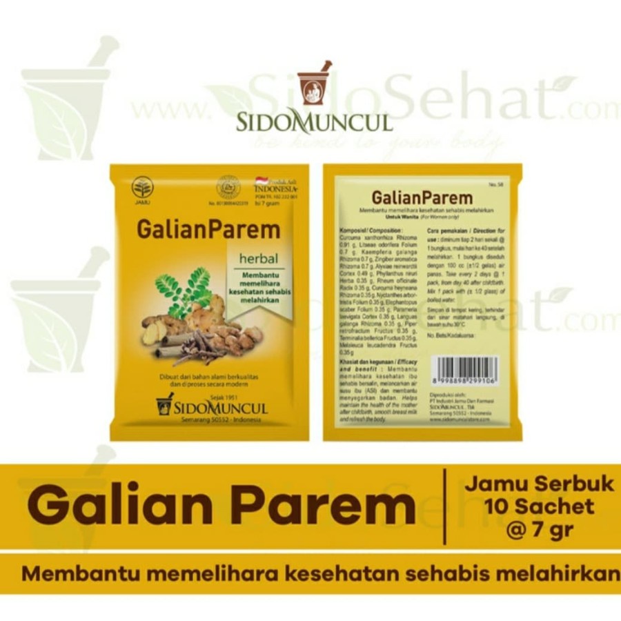 Jual Jamu Galian Parem Sidomuncul Isi 10 Sachet Shopee Indonesia