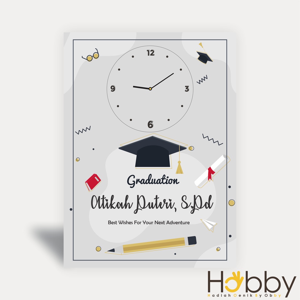 Jual JAM DINDING CUSTOM KAYU NAMA TANGGAL KADO GRADUATION UNIK HADIAH ...
