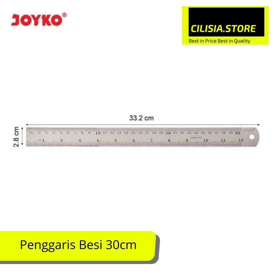 Jual Penggaris Besi Joyko 30cm Garisan Stainless Ruler Rl St30 Mistar