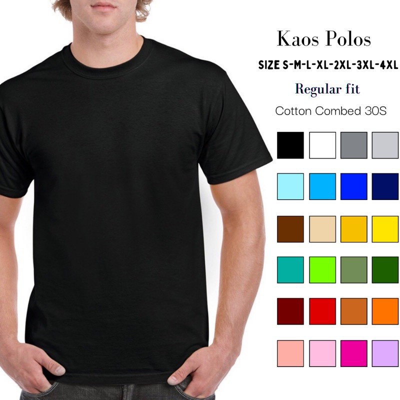 Jual BAJU POLOS KAOS POLOSAN KAOS T-SHIRT LENGAN PENDEK PRIA DAN WANITA ...