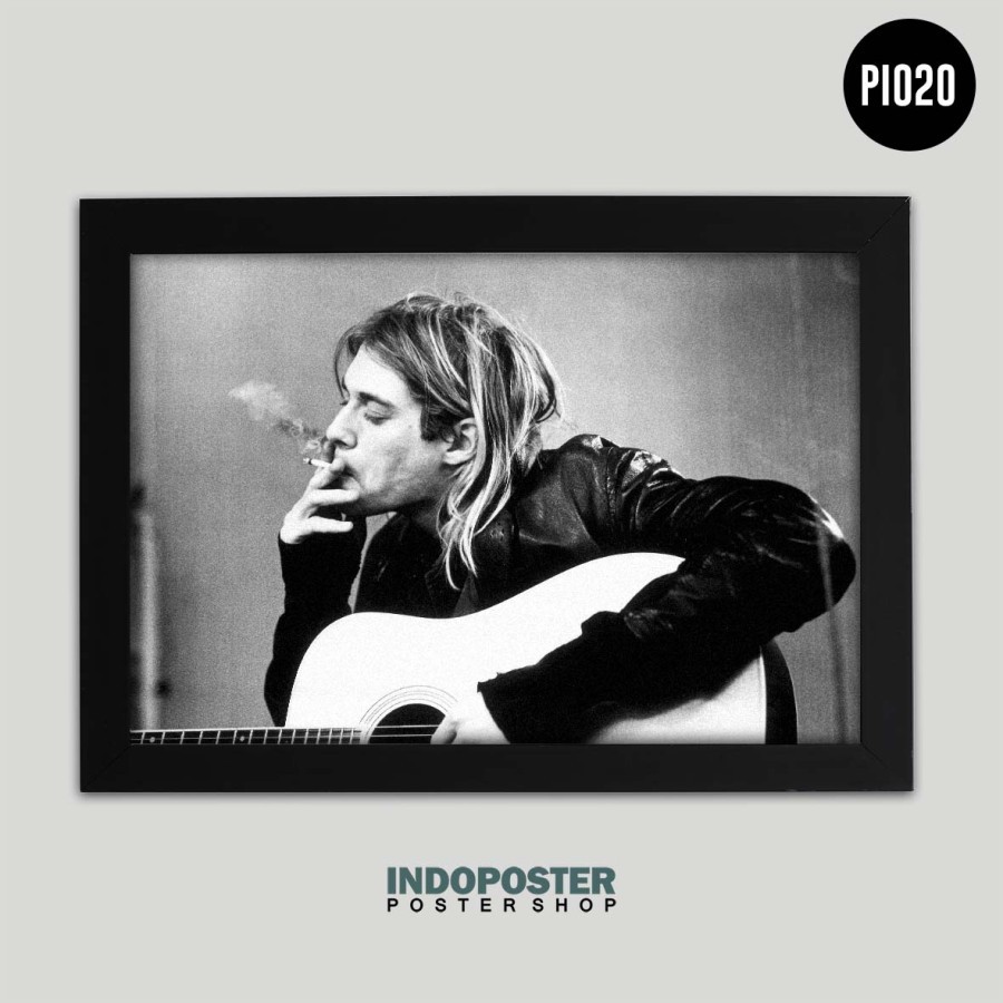 Jual Poster Musik Band Kurt Cobain Nirvana Monochrome | Shopee Indonesia