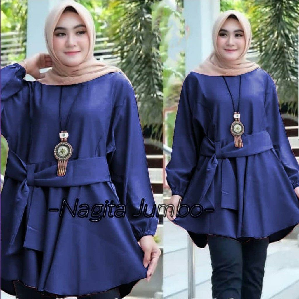 Jual Tunik Baju Wanita Nagita Jumbo Bahan Moscrepe Berkualitas Model