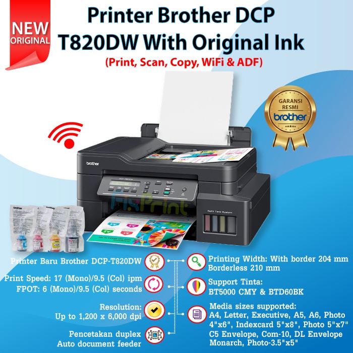 Jual Printer Brother DCPT820DW DCP T820DW T820 Printer Inktank Ink