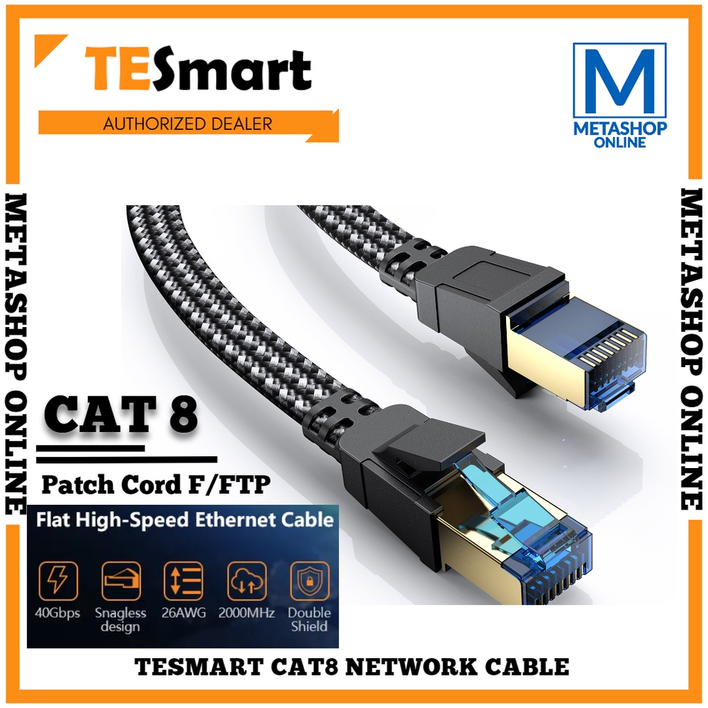 Jual TESmart LAN Cable F/FTP CAT 8 ORIGINAL Kabel Ethernet RJ45 Braided