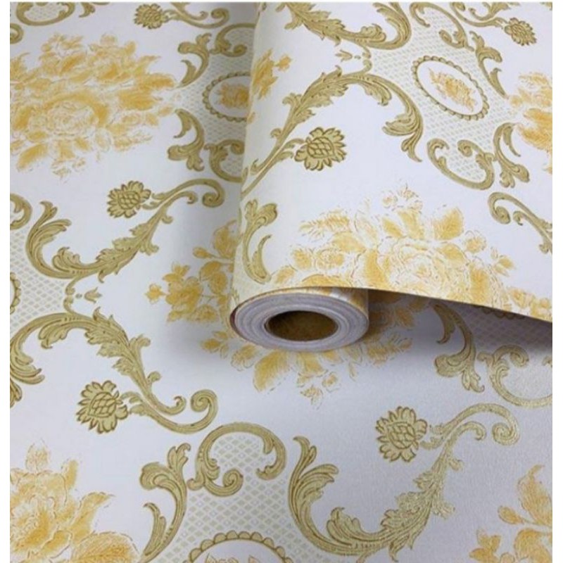 Jual wallpaper dinding motif batik.uk.panjang 10 meter lebar 45 cm