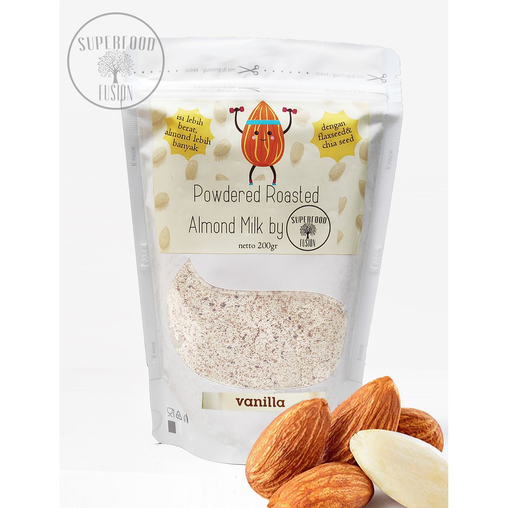 Jual SUSU ALMOND Bubuk 200gr dengan Chia seed dan Flaxseed / ALMOND MILK / ASI BOOSTER Shopee