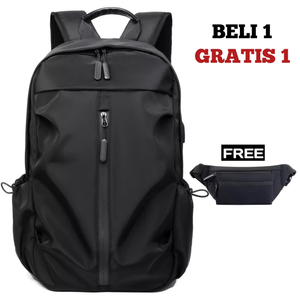 Jual BUY 1 GET 1 - Tas Ransel Pria Beli Ransel Punggung Backpack Cowok