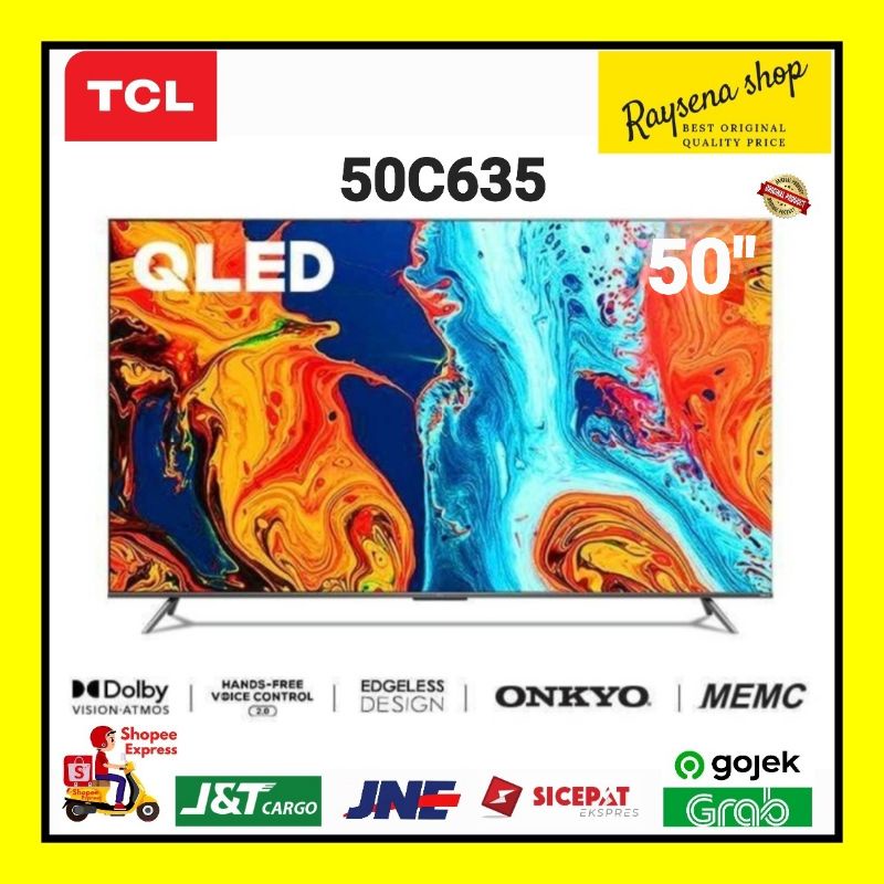 Jual TCL 4K QLED TV 50C635 google TV 50 Inch | Shopee Indonesia