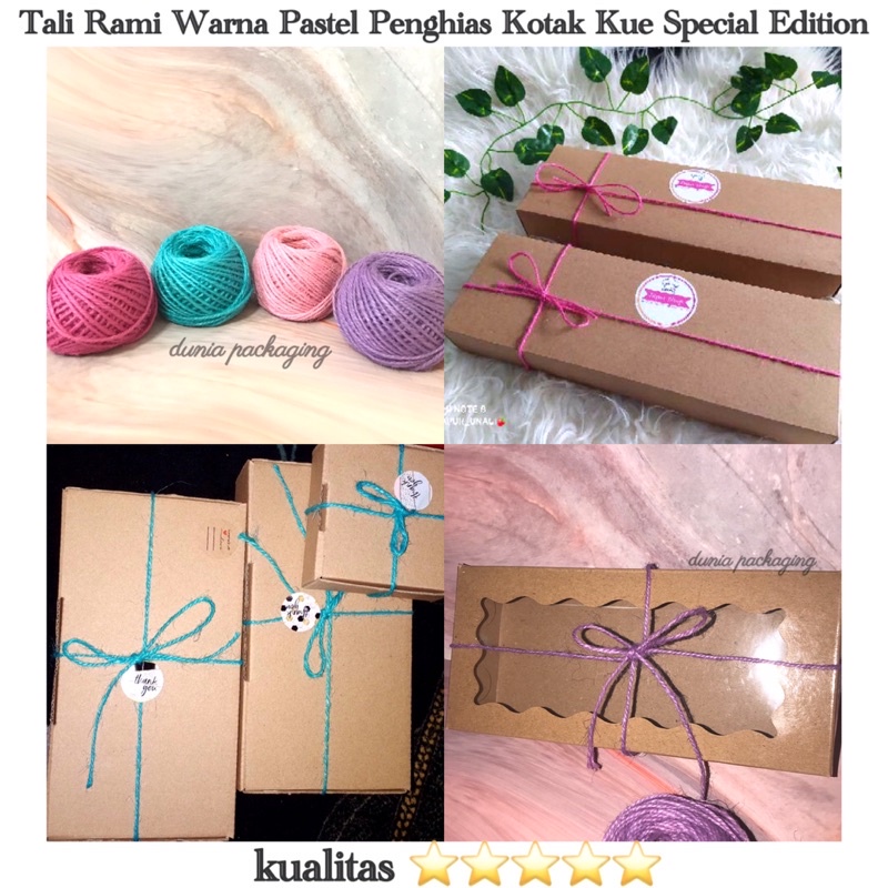 Jual Tali Rami Pastel Penghias Kotak Kue isi 25 meter Tali Rami warna ...