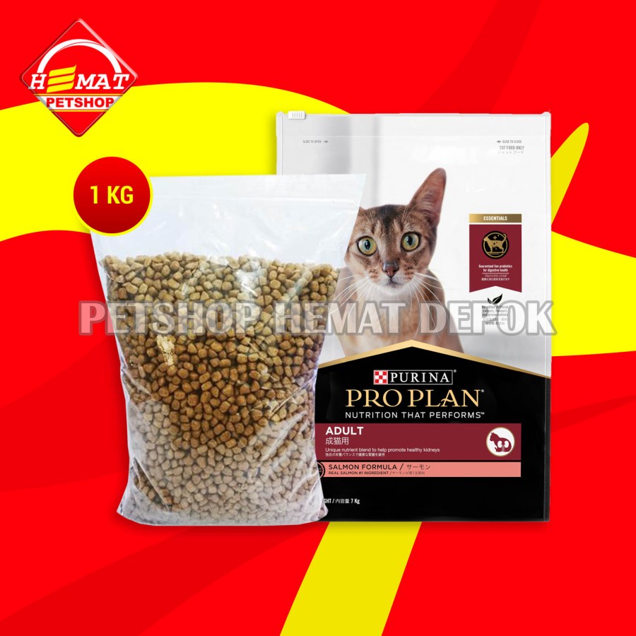 Jual Makanan Kucing Pro Plan Salmon 1 kg repacking cat food 1kg murah ...