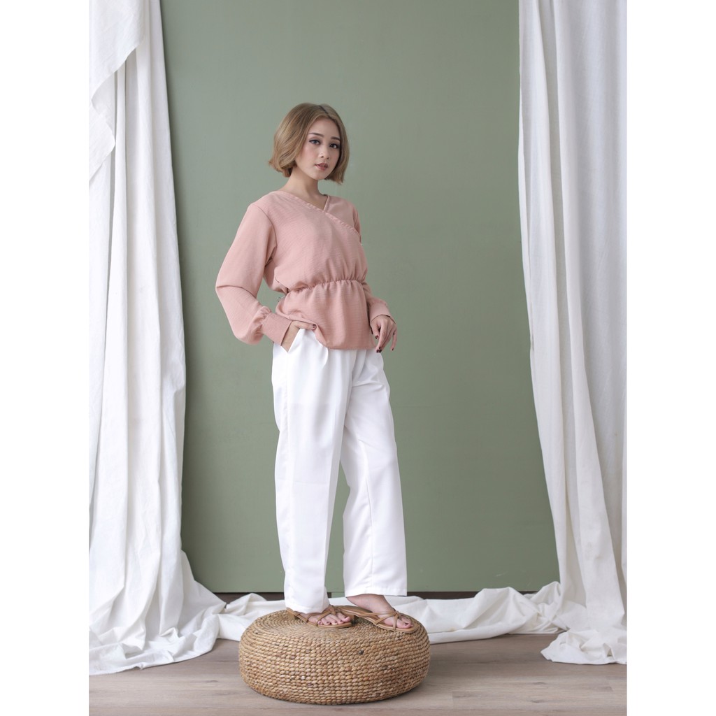 Jual CLARINI - Ester Long Sleeve - Dusty Pink | Shopee Indonesia