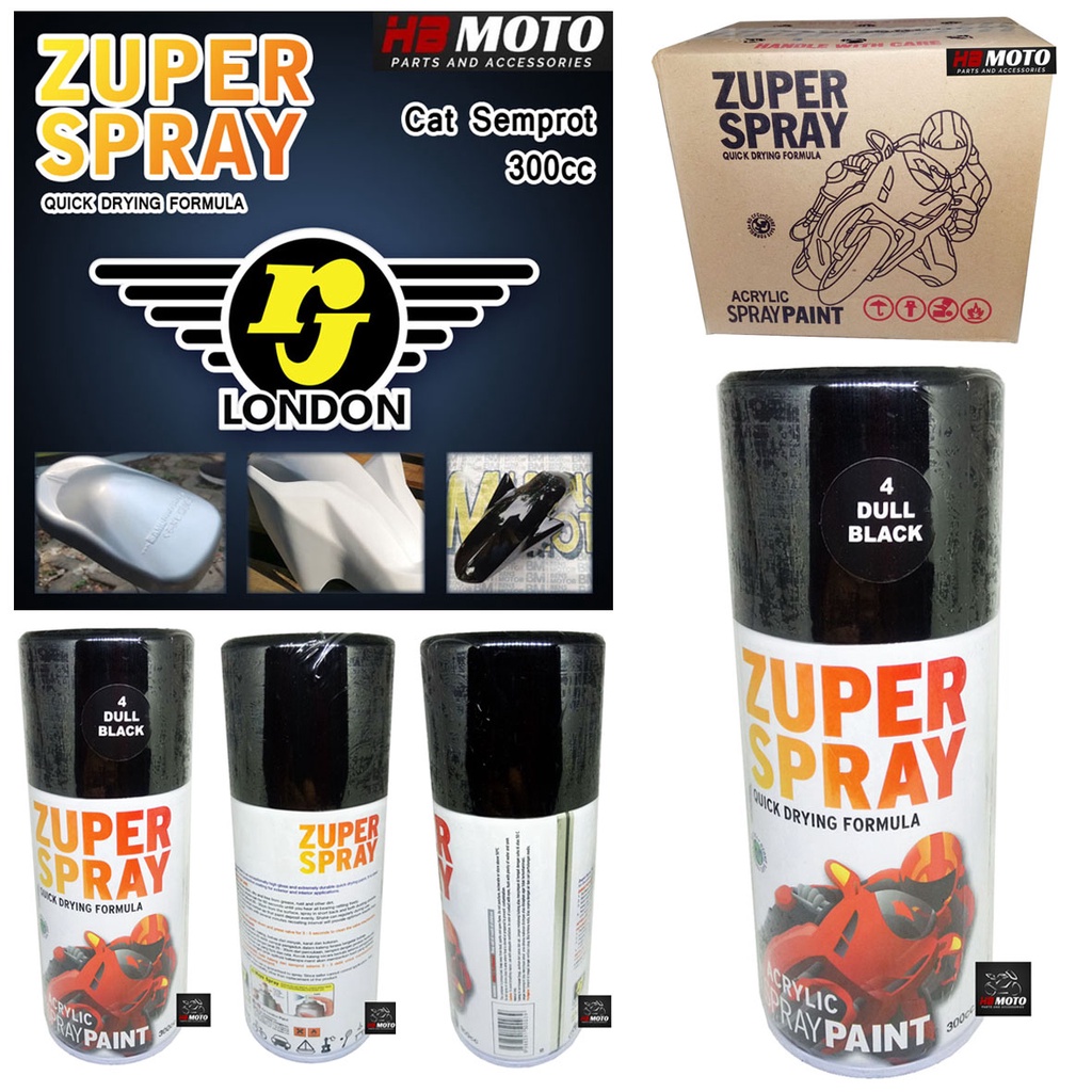Jual 4 Dull Black Cat Semprot ZUPPER SPRAY 4 Dull Black ISI 300 CC/Cat ...