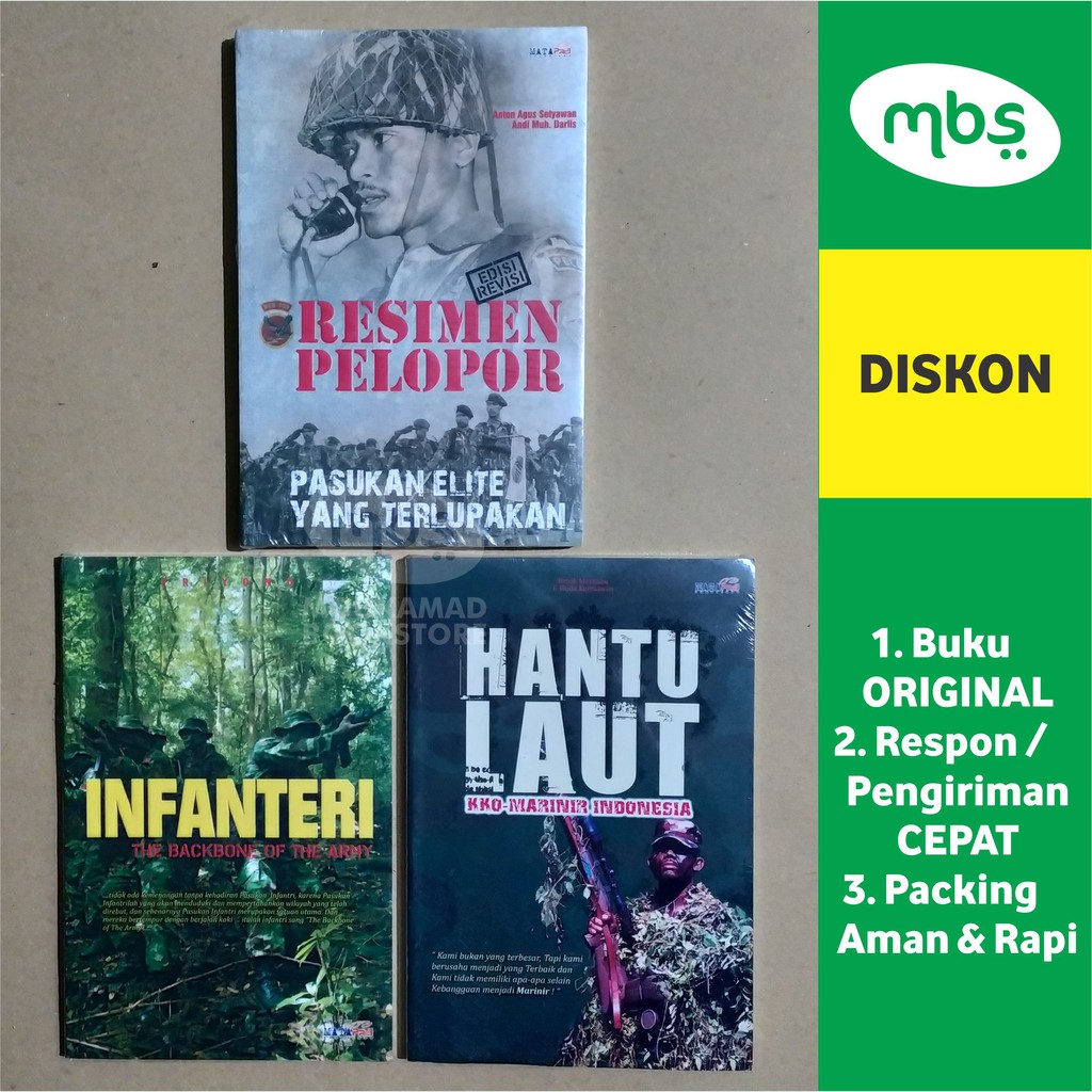 Jual PAKET BUKU PASUKAN TNI - Resimen Pelopor - Infanteri - Hantu Laut ...