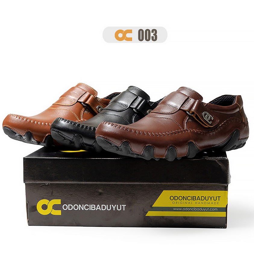 Jual Sepatu Pria Kulit Asli OdonCibaduyut Casual Hitam Coklat Slip On ...