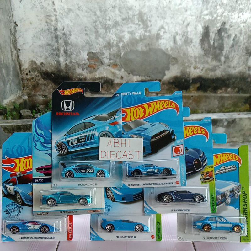 Jual Hotwheels nissan 35GT lbwk biru honda civic si blue diecast hot ...