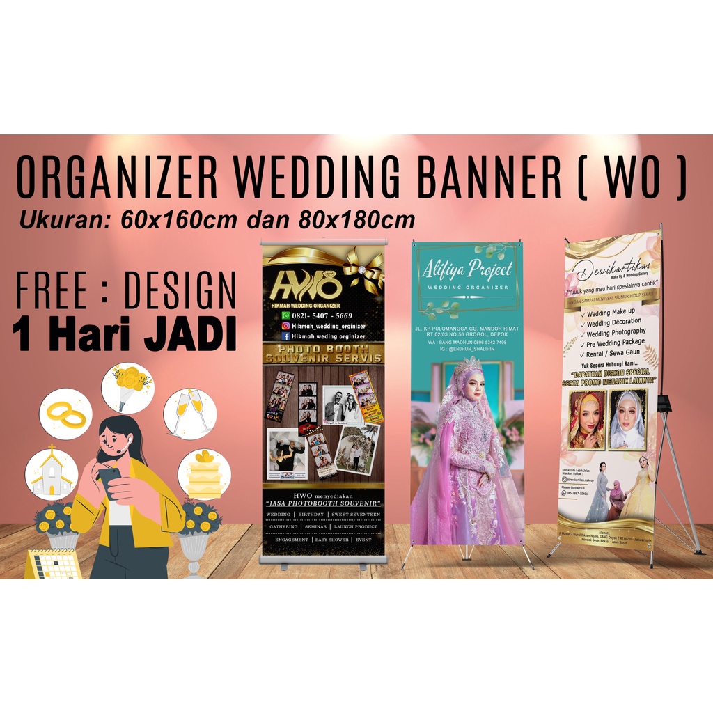 Jual BANNER ACARA PERNIKAHAN MAKEUP PENGANTIN SPANDUK WEDDING ORGANIZER ...